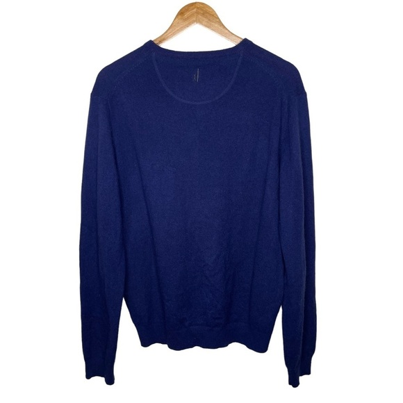 johnnie-O Men’s Ringer 100% Cashmere Lightweight Knit Sweater Navy Large - Picture 3 of 11